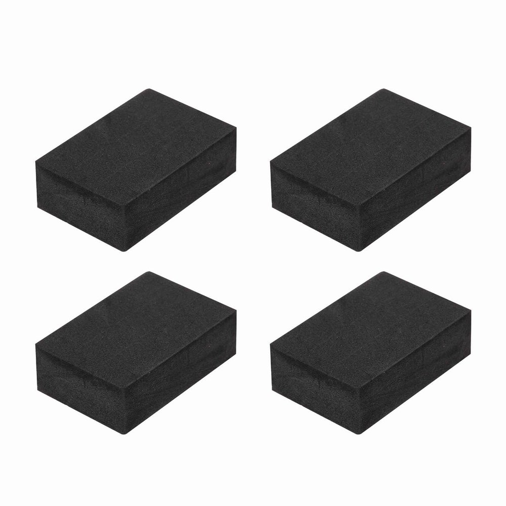 MECCANIXITY Single Sided Speaker Isolation Pads, 60mmx40mmx20mm Square Black Non Slip EVA Acoustic Foam Pads Feet Anti-Vibration Base for Decks Speaker Subwoofer HiFi Sound System, Pack of 4