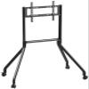 Universal Swivel Table Top TV Stand Stainless Steel TV Floor Stand with Brackets for 42 65 Inches TVs Black Monitor Stand on Wheels Castors view 1