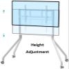 Universal Swivel Table Top TV Stand Stainless Steel TV Floor Stand with Brackets for 42 65 Inches TVs Black Monitor Stand on Wheels Castors view 3