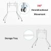 Universal Swivel Table Top TV Stand Stainless Steel TV Floor Stand with Brackets for 42 65 Inches TVs Black Monitor Stand on Wheels Castors view 4