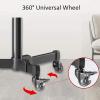 Universal Swivel Table Top TV Stand Stainless Steel Small TV Floor Bracket for 32 70 Inches TVs Black TV Floor Stand Led on Wheels Castors U view 2