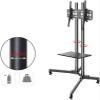 Universal Swivel Table Top TV Stand Stainless Steel Small TV Floor Bracket for 32 70 Inches TVs Black TV Floor Stand Led on Wheels Castors U view 3