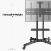 Universal Swivel Table Top TV Stand Stainless Steel Small TV Floor Bracket for 32 70 Inches TVs Black TV Floor Stand Led on Wheels Castors U view 4