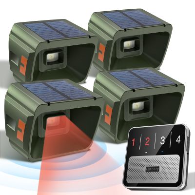 Chtoocy Upgraded Driveway Alarm, Radar + IR Dual Detection, 1/2 Mile Long Range Wireless Driveway Alarm, 3 Sensitivity Levels, Solar Power, Waterproof Motion Sensor for Protect Outdoor Property House