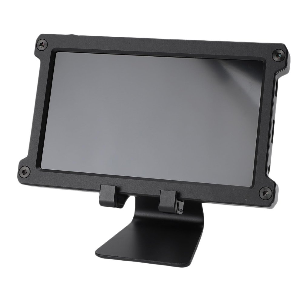 Asixxsix 7 Inch Computer Secondary Screen, HD 1024x600 IPS LCD Display with 360 Degree Rotation Stand, Aluminum Alloy Computer Monitor for Gaming Working