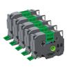 Label Tape 2pcs 5pcs 18mm TZe241 Tze-241 Tz 241 Black On White Laminated Compatible with Label Maker(5PK Black on Green) view 1
