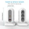 15-in-1 Tower Power Strip 2500W, 9 sockets, 6 USB Charging Ports, Retractable 1.8-Meter Extension Cord Expansion Plug(EU_250V_White) view 4