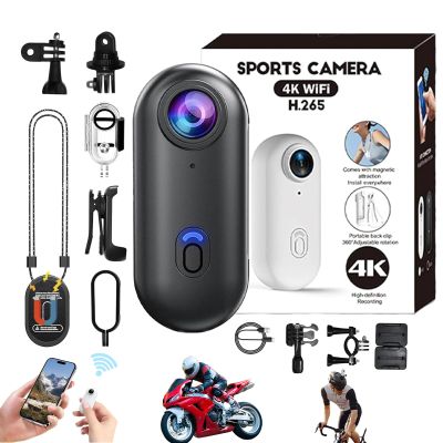 cetzork The Tap Cam, Tapcam, Tapcam Sports Camera, HD 1080p/4k Hands-Free Mini Wearable Adventure Action Body Cam with Audio Video, Mount Anywhere, for Baseball, Vlogging, Diving (Black, 4K)