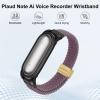 Adjustable Braided Wristband Compatible with Plaud NotePin & NotePin S AI Voice Recorder,Breathable Soft Wearable Strap with Magnetic Buckle and PC Case,Plaud Note Recorder Accessories,Smoke Purple view 2