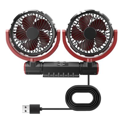 ECVGHD Car Fan Upgraded Double Head USB For With Powerful Cooling 360 Rotatable 3 Speed Desk For Home Offices Double Head Usb Fan