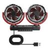 ECVGHD Car Fan Upgraded Double Head USB For With Powerful Cooling 360 Rotatable 3 Speed Desk For Home Offices Double Head Usb Fan view 3