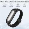 Adjustable Braided Wristband Compatible with Plaud NotePin AI Voice Recorder,Breathable Soft Wearable Strap with Magnetic Buckle and PC Case,Lightweight Band,Note Ai Voice Recorder Accessories,Black view 2