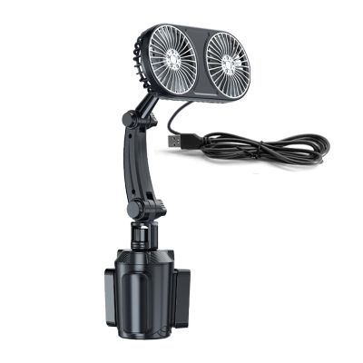ECVGHD USB Car Fan Easily Mounted With 3 Powerful Speed Light With Adjust Direction 360Rotate For Travel Fan For Travel