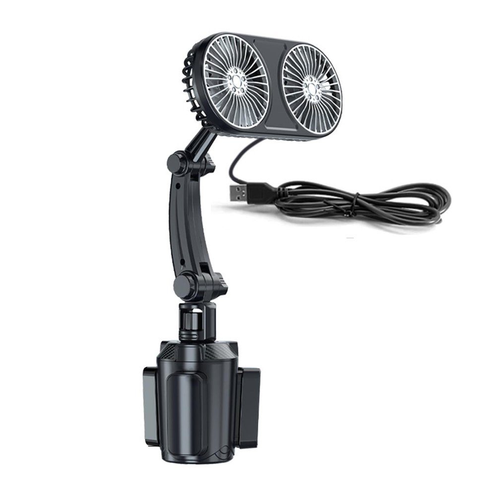 ECVGHD USB Car Fan Easily Mounted With 3 Powerful Speed Light With Adjust Direction 360Rotate For Travel Fan For Travel