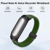 Adjustable Braided Wristband Compatible with Plaud NotePin AI Voice Recorder,Breathable Soft Wearable Strap with Magnetic Buckle and PC Case,Lightweight Band,Note Ai Voice Recorder Accessories,Green view 2
