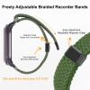 Adjustable Braided Wristband Compatible with Plaud NotePin AI Voice Recorder,Breathable Soft Wearable Strap with Magnetic Buckle and PC Case,Lightweight Band,Note Ai Voice Recorder Accessories,Green view 3