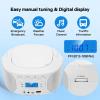LICAEVEY Portable CD Player with Bluetooth and Top Loading, MP3 USB FM Radio CD Player with AUX Input for Home and Outdoor Use (US Plug) view 3