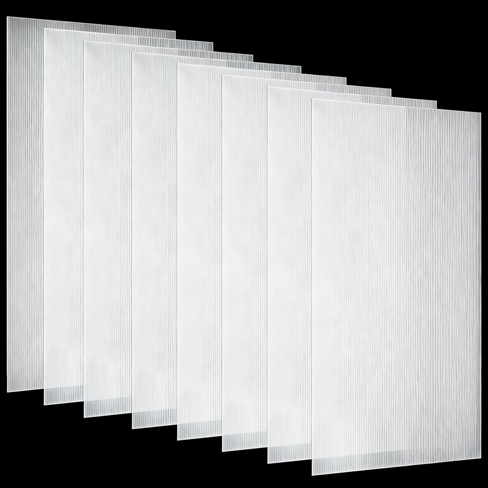 Pushglossy 8 Pack 22.5" x 46.5" x 0.2" Fluorescent Light Covers Close to Ceiling Lights Diffuser Panels Polycarbonate Lighting Sheets for Commercial Office Classroom Replacement (Clear)
