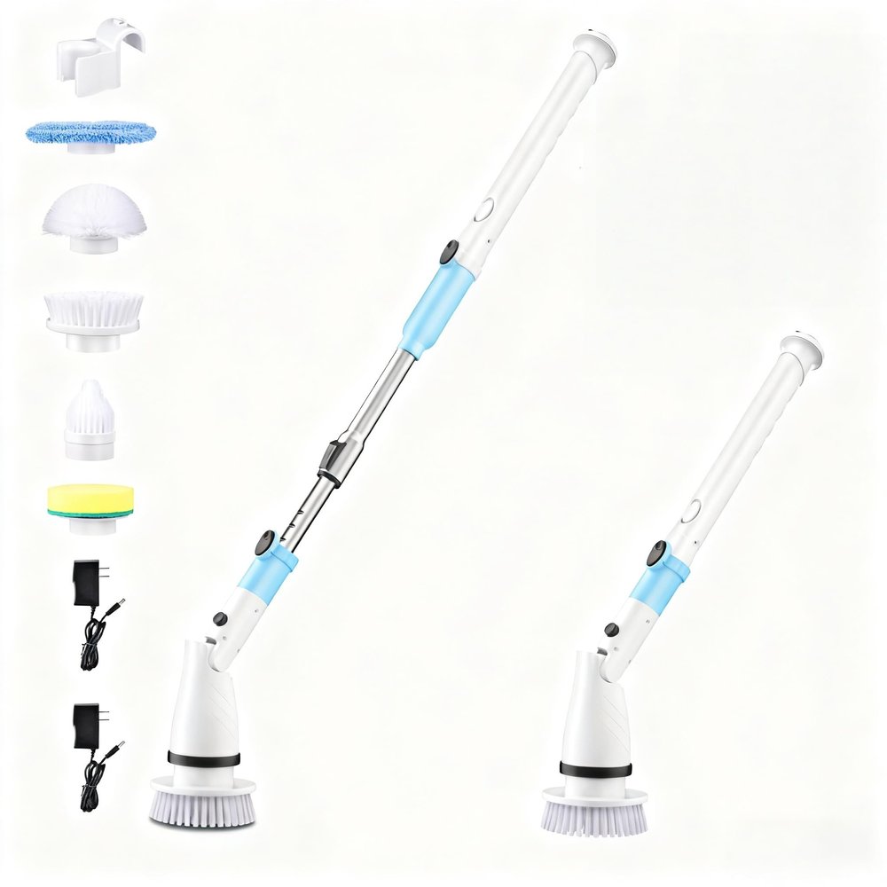 Electric Rotating Cleaning Brush (White)