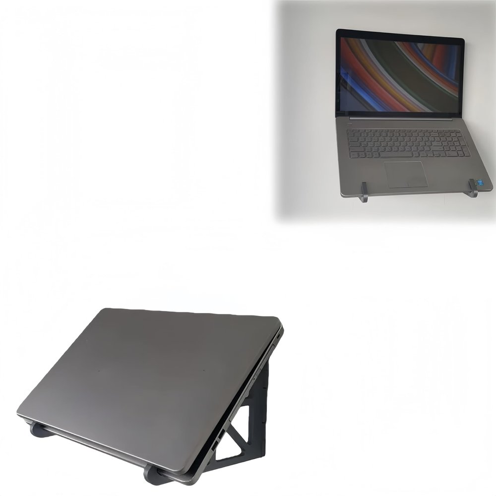 Foldable Laptop Wall Mount SpaceSaving Laptop Holder for Wall Installation, Supports Laptops up to 2.0cm Thick, Compatible with MacBook/for Dell/for HP/for Other Slim Notebooks