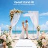 10Ft Adjustable 4 Post Hardware Kit, Outdoor Wedding Party Stand 4 Post Backdrop Stand Kit Backdrop Stand Adjustable Height and Length for Wedding Birthday Parties Decorations, Silver view 2