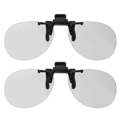 MECCANIXITY 2 Pcs Polarized Clip-on 3D Glasses, Passive Circular 3D Viewing Glasses Frames for RealD Movies Theater Games TV Photo Projector
