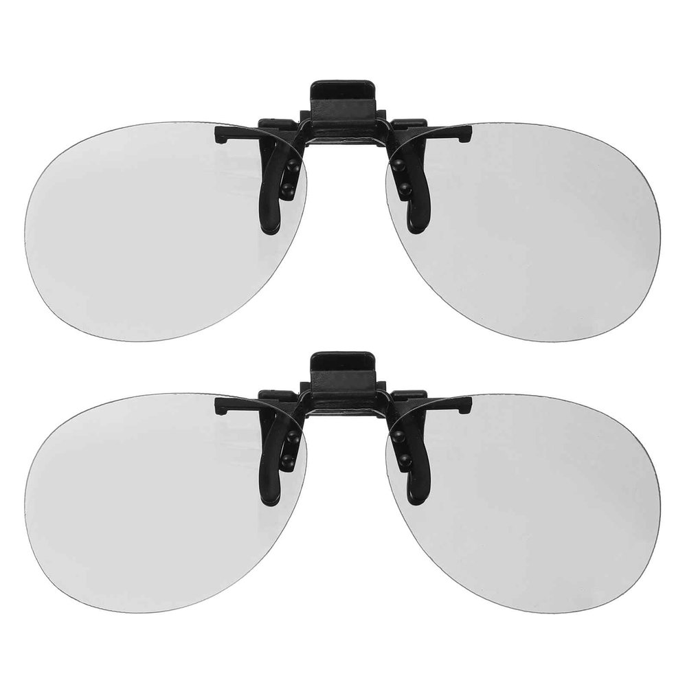MECCANIXITY 2 Pcs Polarized Clip-on 3D Glasses, Passive Circular 3D Viewing Glasses Frames for RealD Movies Theater Games TV Photo Projector