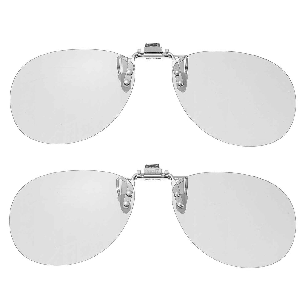 MECCANIXITY 2 Pcs Polarized Clip-on 3D Glasses, Passive Circular 3D Viewing Glasses Frames for RealD/Image Maximum Movies Theater Games TV Photo Projector (Metal Clip)
