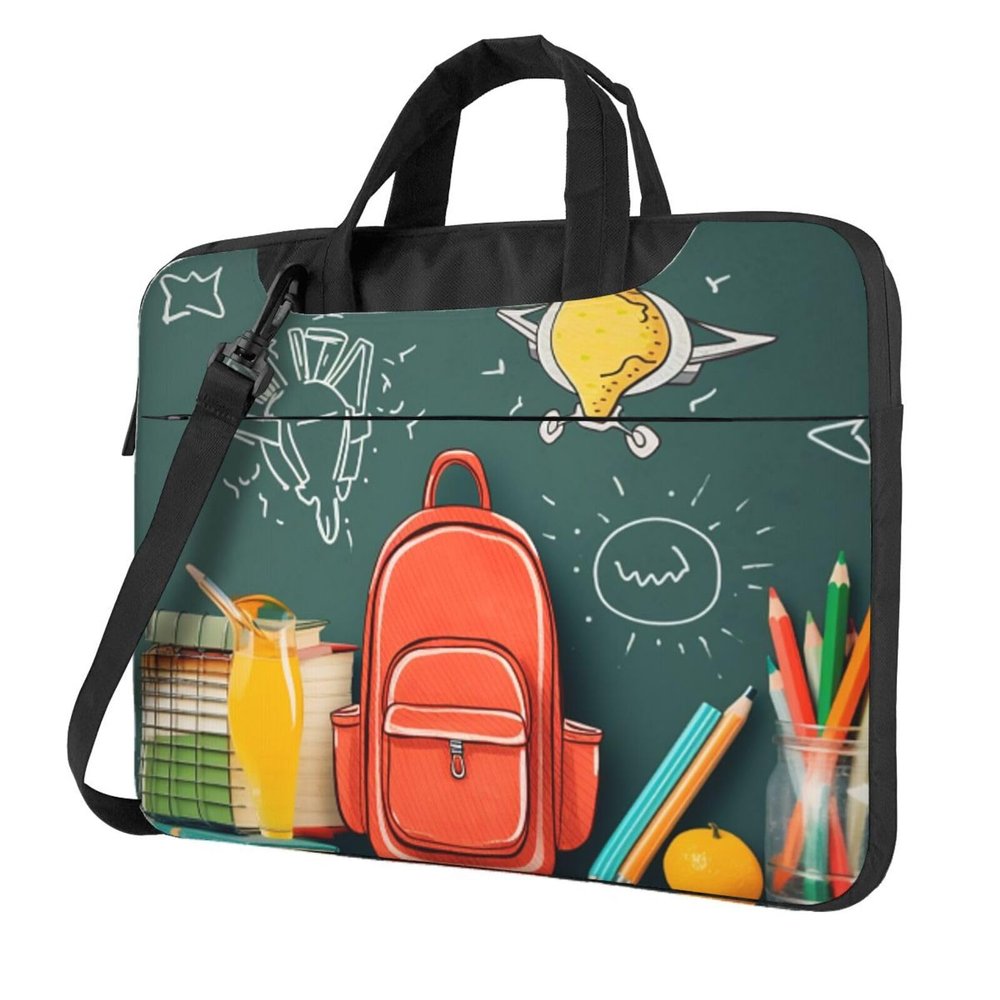 Back to School Theme Laptop Tote Bag for Men Women 13 inch Laptop Sleeve Shoulder Briefcase Messenger Computer Bag