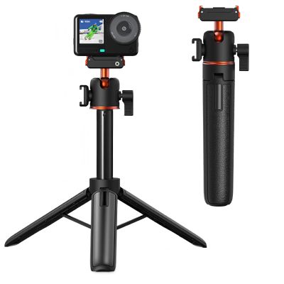 OURHZTB Quick-Release Tripod Extendable Selfie Stick for DJI Osmo Action 6/Osmo Nano, Multifunctional Extension Pole Cold Shoe Mounting for Fill Lights and Microphones Accessories