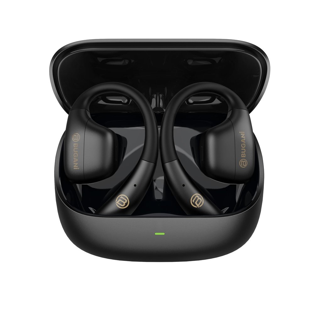 BUGANI Open Ear Earbuds, Open Ear Headphones, Running Earbuds Wireless, Headphones Bluetooth Wireless 5.4, Noise Cancelling Earbuds 50H Playtime, IPX5 Waterproof Earphones for Workout, Running, Sport