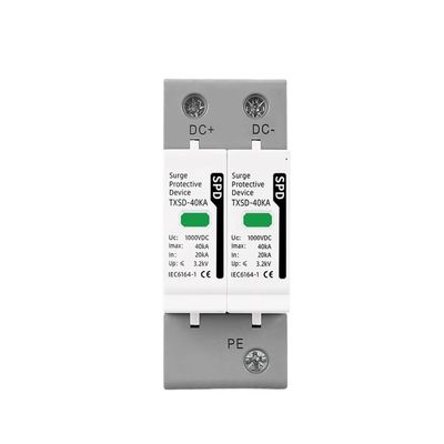 DC SPD 2P 500V 600V 800V 1000V 40KA~60KA Din Rail Outdoor Power Protection Protective Device Surge Protector Surge(40KA,DC800V)