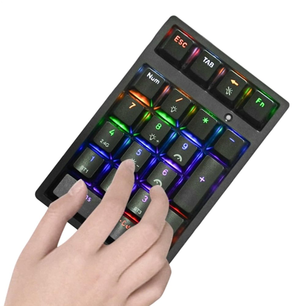 Number Keypad, Number Keypad for Desktop and Laptop, USB Mechanical Compact with 21 Keys, Wireless Universal Numeric Feature, Computer and Performance
