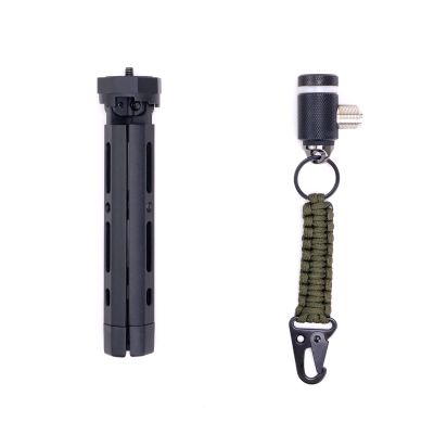GRA-ULTmini Mini Tripod with GRA-AD35LB L-Type 3/8-24 to SO-239 (UHF) Adapter  Black + 1/4-20 Camera Connector Paracord Keychain for Ham Radio Antenna