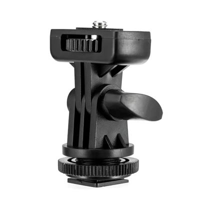 Compatible for Nikon DSLR - Adjustable Angle Hot Shoe Mount Adapter, 1/4" Screw Pole for Flash/LED Light