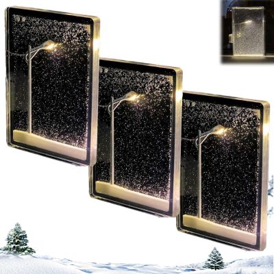 Magic Snow Lamp, Snow Tales Lamp, Night Street Lamp Christmas Snow Scene Light DIY Materials, for Bedroom Christmas Indoor Party Decoration (3pcs)