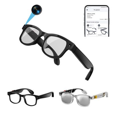 ZYLIOV AI Smart Glasses with Camera and Multi-Language Real-Time Translator,Anti-Shake 1200P HD Hands-Free Video Recording, Bluetooth Audio & Noise Reduction for Travel Business Vlogging (Black)