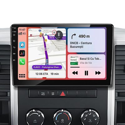 10 Inch Car Radio for Dodge Ram1500 2500 3500 2009-2012 Double Din with Carplay and Android Auto Car Stereo Head Unit w/GPS IPS Touch Screen Bluetooth 5.0 WiFi Navi FM RDS SWC Backup Camera, 2+32G