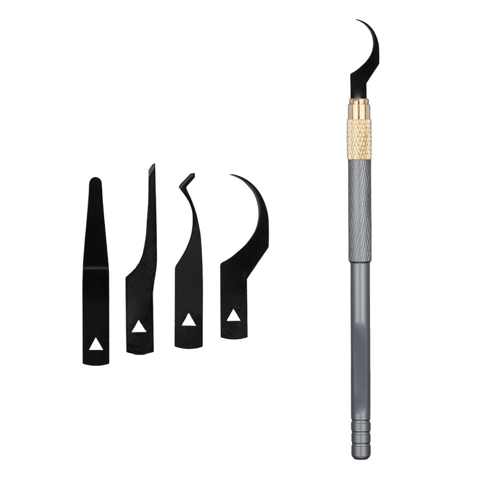 Goshyda 4 in 1 Chip Repair Blade Set, Aluminum Alloy & Copper BGA IC CPU Remover Tool for Circuit Board Motherboard Glue Removal