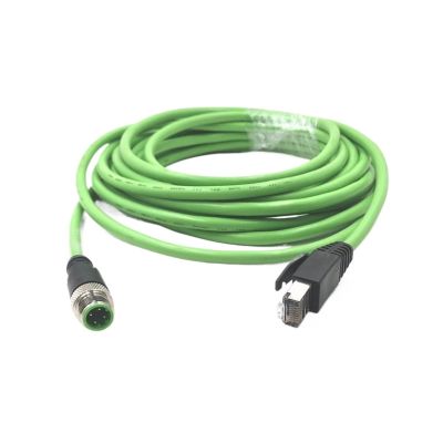 ILQMEHV M12 to RJ45 Connector Network RJ45 Connector Straight Bent 4Pin 8Core A/D/X Sensor High Flexibility Shielded Network Cable(8 core,5M,A)