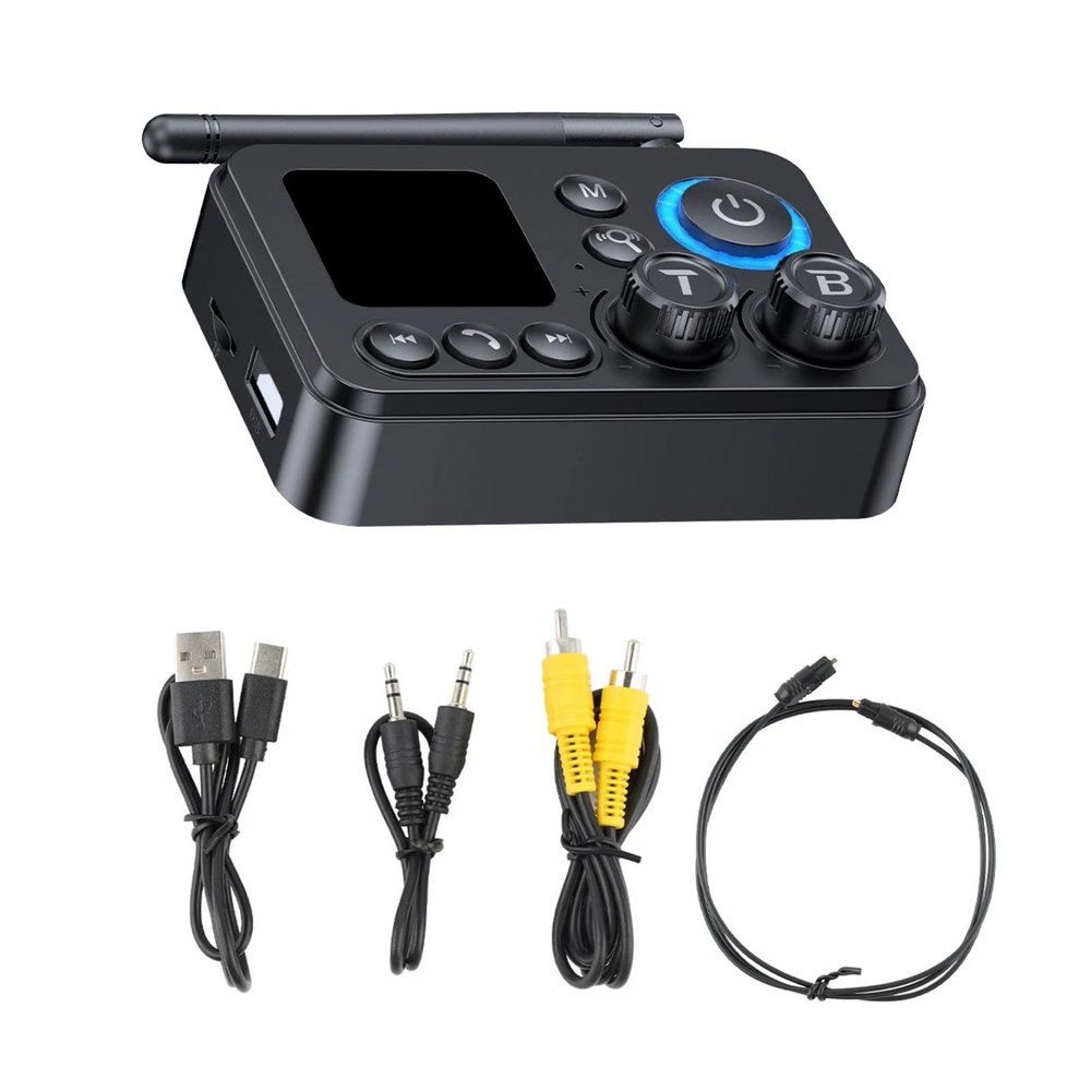 NATEFEMIN Bluetooth 5.4 Audio Receiver Transmitter for Sound System, AUX/RCA/Coaxial Multiple Interface Wireless Receiver Adapter
