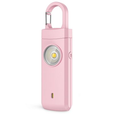 Rechargeable Personal Alarms for Women - Birthday Valentine's Day Gifts for Women, Stocking Stuffers for Teen Girl, Daughter, Safety Keychain Flashlight, Siren Alarm, Travel College Essentials (Pink)