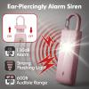Rechargeable Personal Alarms for Women - Birthday Valentine's Day Gifts for Women, Stocking Stuffers for Teen Girl, Daughter, Safety Keychain Flashlight, Siren Alarm, Travel College Essentials (Pink) view 2