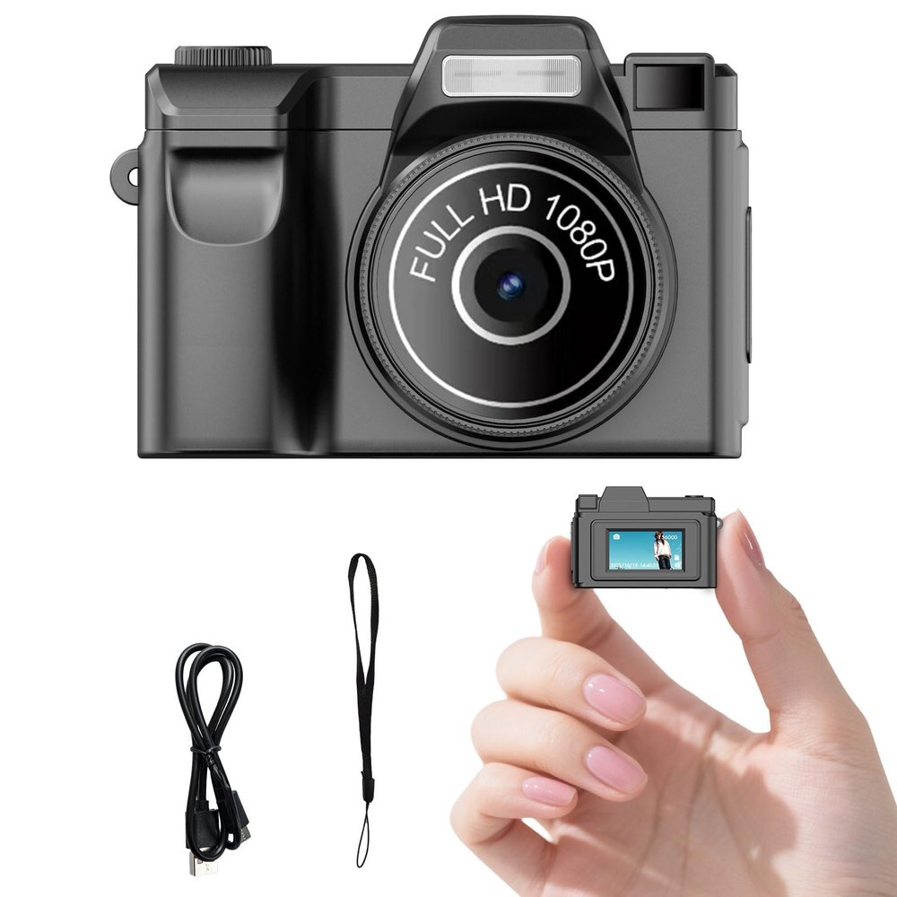 Sniegauu Mini Keychain Camera, 1080P Retro Digital Camera, Tiny Size Video Recording, Pocket Micro Camare for Travel, Recording Life(No Memory Card)