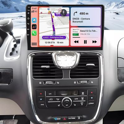 10 Inch Car Stereo for Chrysler Town & Country 2011-2016 with Carplay Android Auto Double Din Car Radio Head Unit w/Touch Screen GPS Bluetooth 5.0 WiFi FM RDS Split Screen SWC Backup Camera Mic, 2+32G