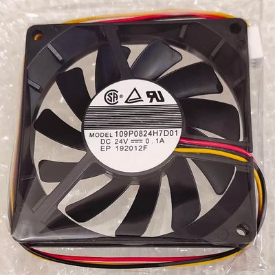 109P0824H7D01 DC 24V 0.1A 80x80x15mm 3-Wire Cooling Fan