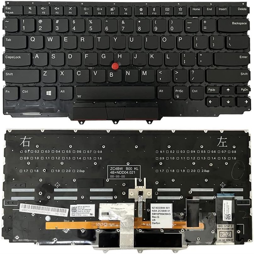 100% New US Keyboard w/Backlit for ThinkPad X1 Yoga 2nd Gen 2 2017 3rd Gen 3 2018 RVWV-84US SM10P95359AG 01HY808, 0YH848, 01HY928 2nd Gen 2017(Type 20JD, 20JE, 20JF, 20JG)