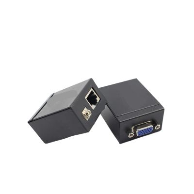 OBFGFRA 1 Pair Receiver VGA to RJ45 Extender Repeater by Cat5e/6 Up to 60M VGA UTP for PC Computer Projector