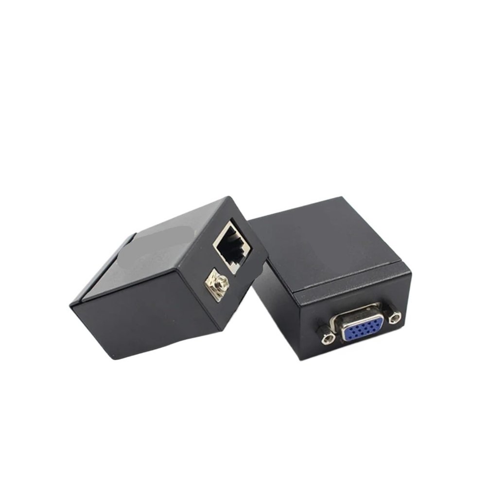 OBFGFRA 1 Pair Receiver VGA to RJ45 Extender Repeater by Cat5e/6 Up to 60M VGA UTP for PC Computer Projector