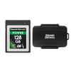 Delkin Devices Power CFexpress Type B G4 128GB Memory Card + Rugged CFexpress/SD/microSD Storage Case  High-Speed CFxB 4.0 Card & Weather-Resistant Protective Tote Bundle